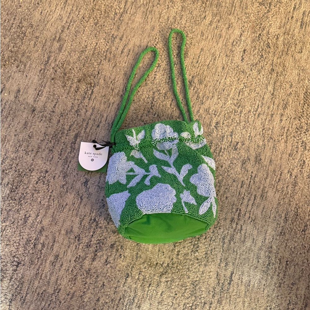 Kate Spade Green and Light Blue Beaded Bag